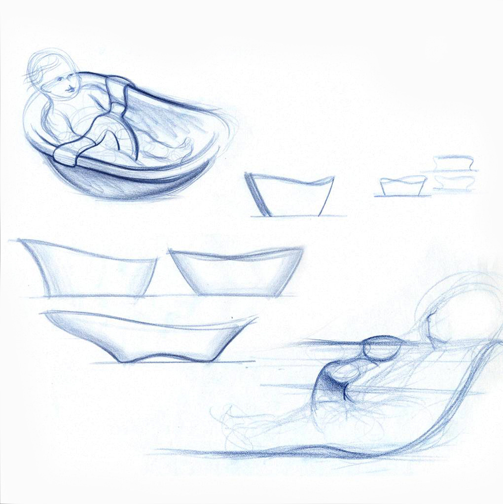 baby tub concept sketching